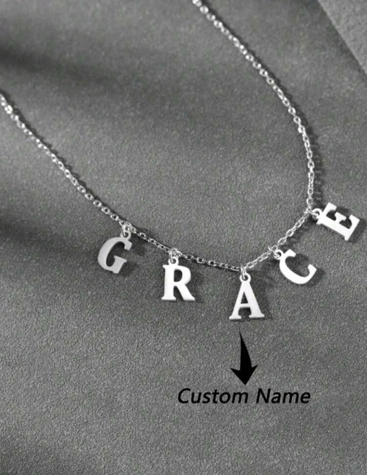 Name Necklace, Customized Letter
