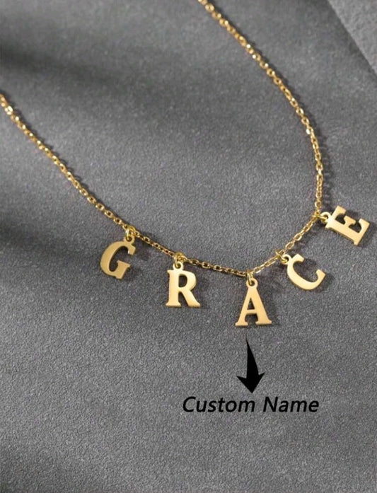 Name Necklace, Customized Letter