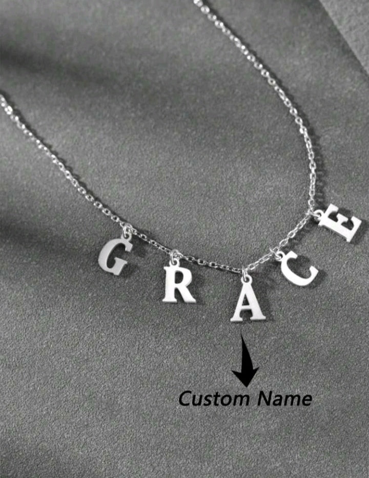 Name Necklace, Customized Letter