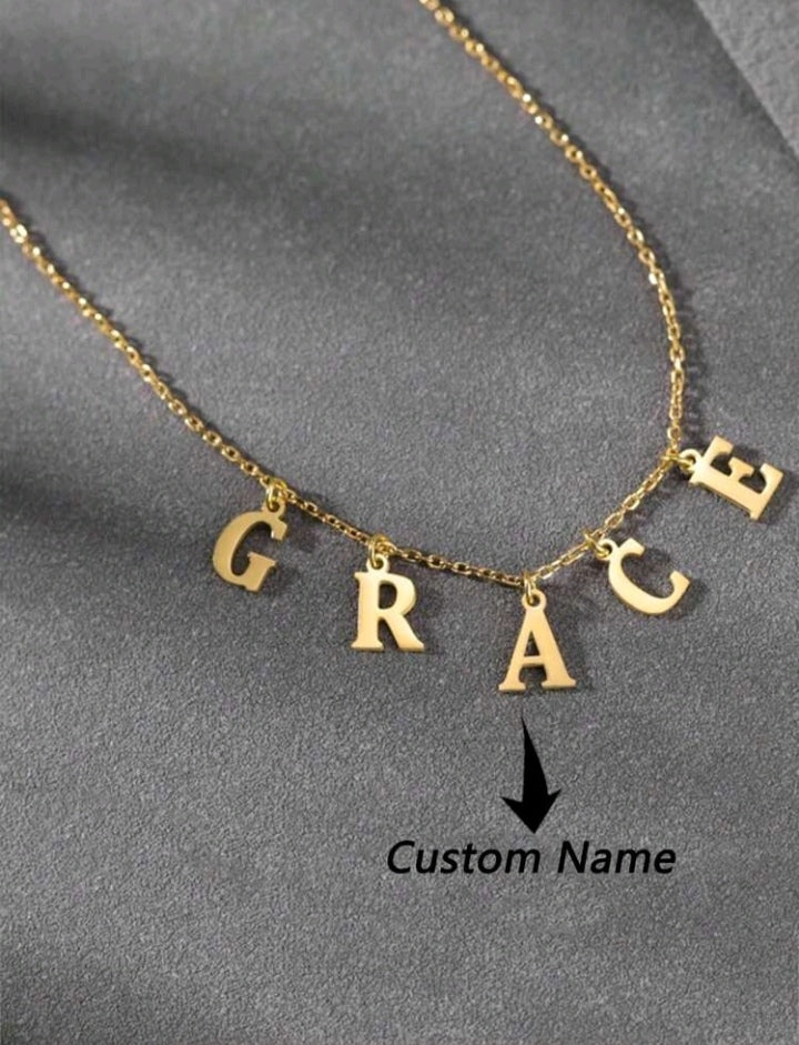 Name Necklace, Customized Letter
