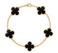 Lucky Symbol, Clover Charm Bracelet - Black